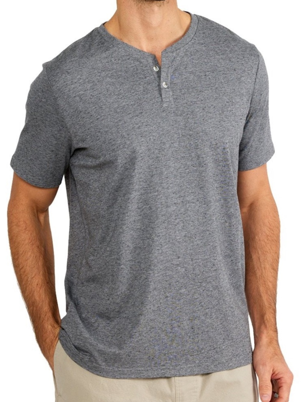 Free Fly Gray Henley Tee Shirt
